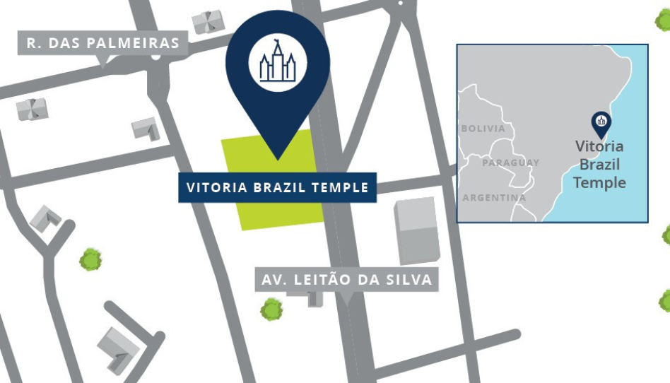 Ubicación del Templo de Vitória, Brasil.