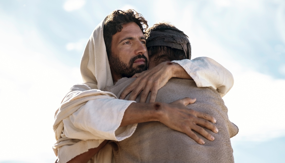 Jesucristo abrazando a un hombre