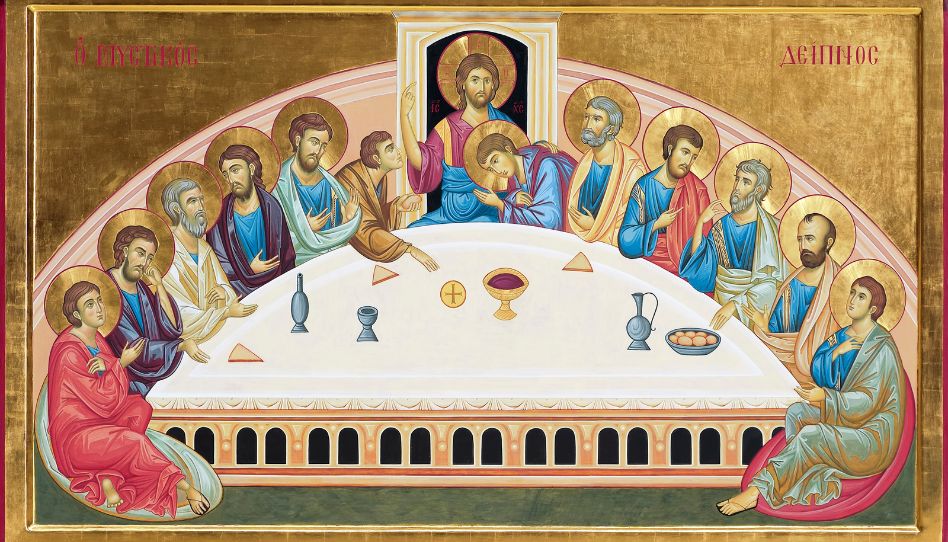 jesucristo junto a los apóstoles en la úlitma cena 
